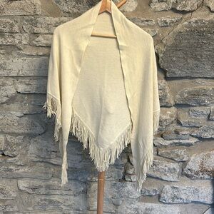 Cream Fringe Shawl
